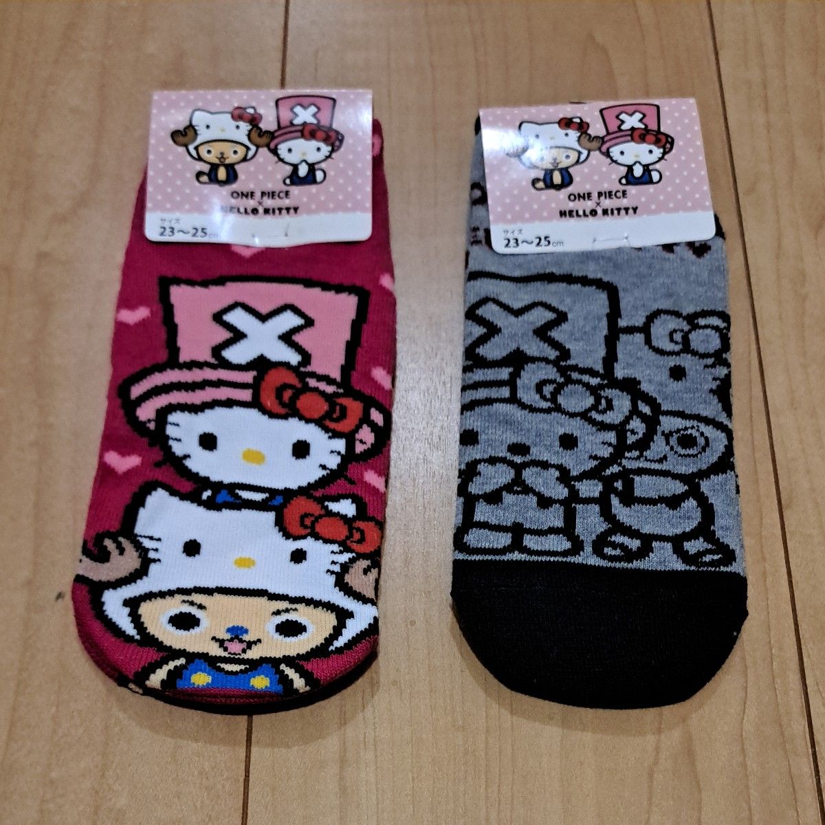 ONE PIECE × HELLO KITTY合作袜子2双套23-25cm