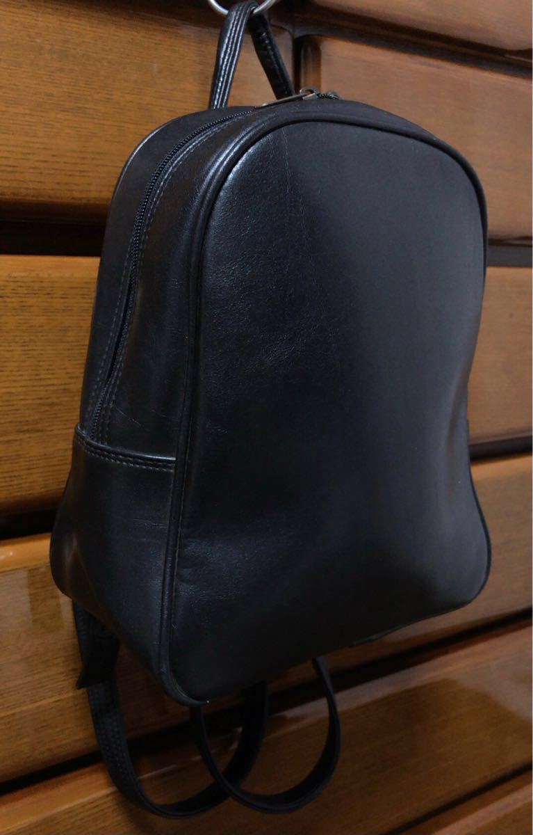 Mini Backpack, Black, Leather-Style, Small Size, Compact Backpack