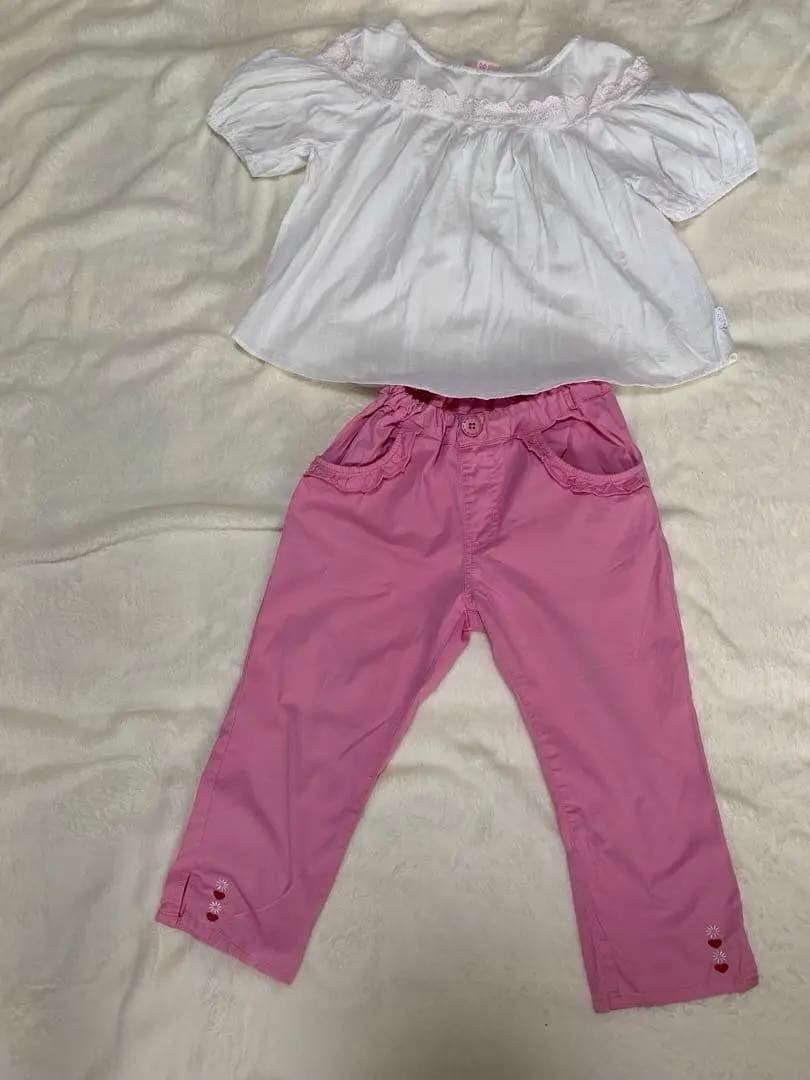 女孩春夏两点mezzopiano上衣120cm粉色短裤130cm