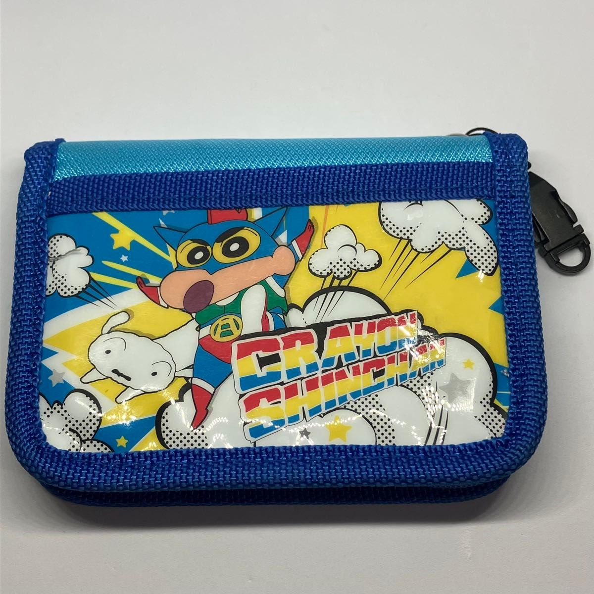 Crayon Shin-chan Wallet Bi-fold Wallet Blue Round Zipper Wallet Children's Wallet Action Kamen Shinnosuke