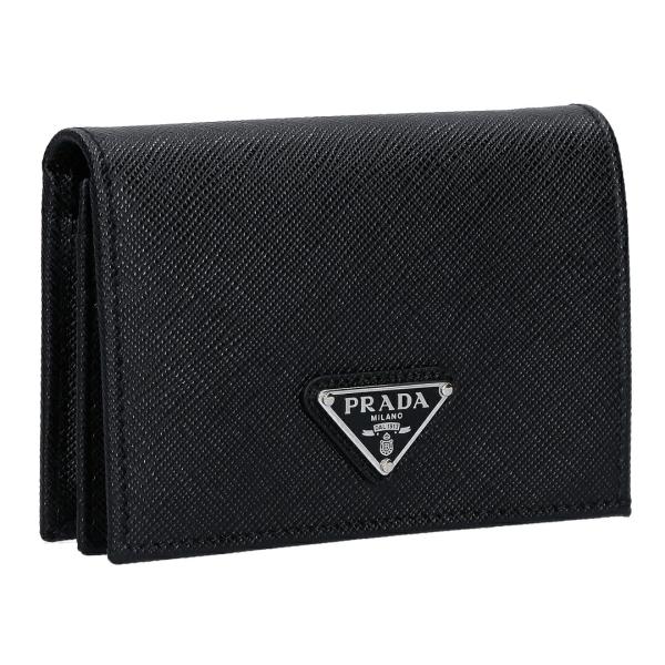 【订购】【并行进口品】普拉达PRADA折钱包双折钱包compact wallet SAFFIANO TRIANG SAFFIANO TRIANG safiano TRIANG 1MV021 QHH F0632 NERO1