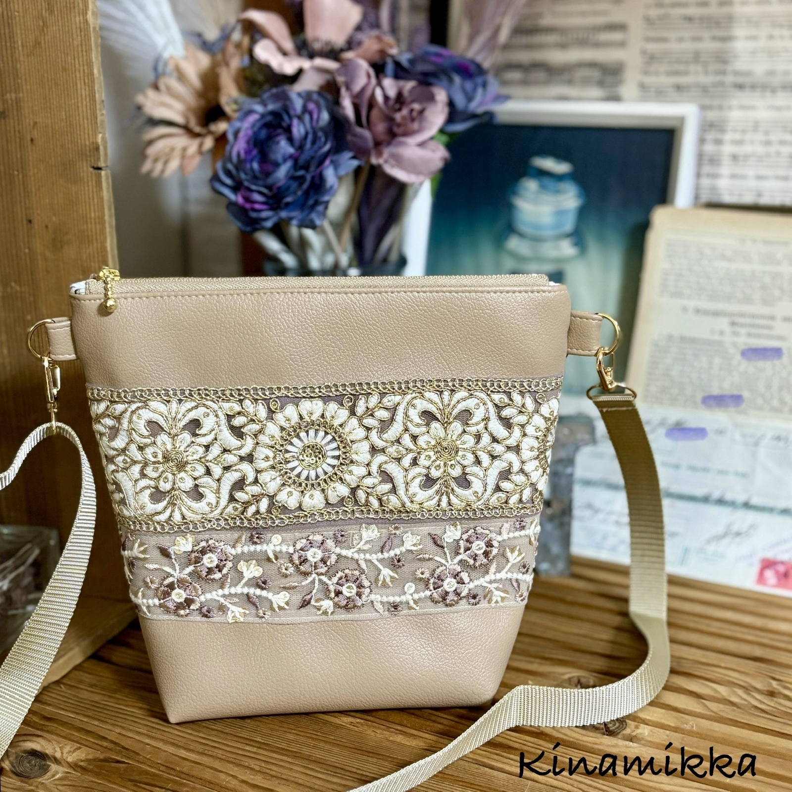 🆕印度刺绣丝带生态皮革poshet