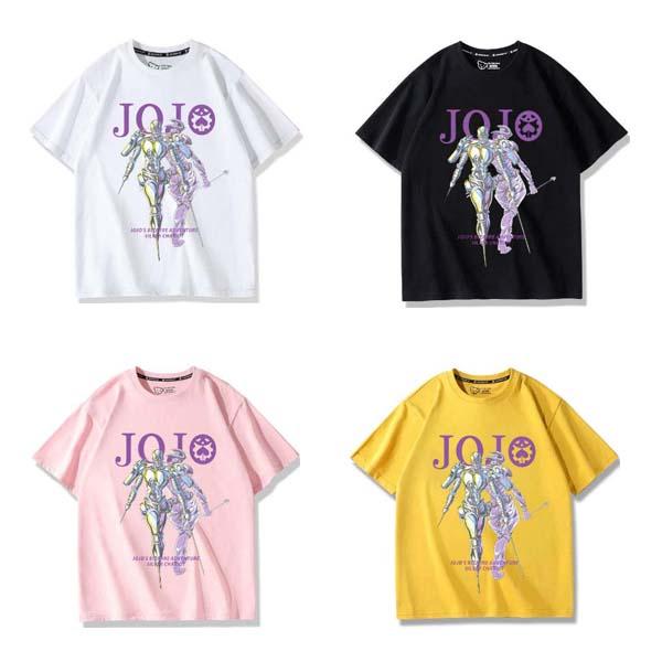 ジョジョの奇妙な冒険 アニメグッズ シルバーチャリオッツ 半袖 T シャツ 男女兼用 夏用 綿 100％トップス