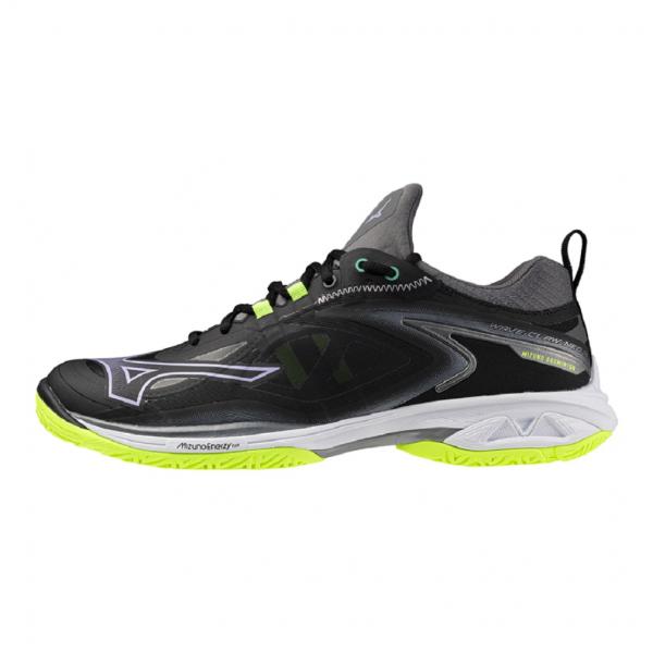 MIZUNO WAVE CLAW NEO3 71GA247311 男女通用羽毛球鞋 3E: 黑色×亮黄色