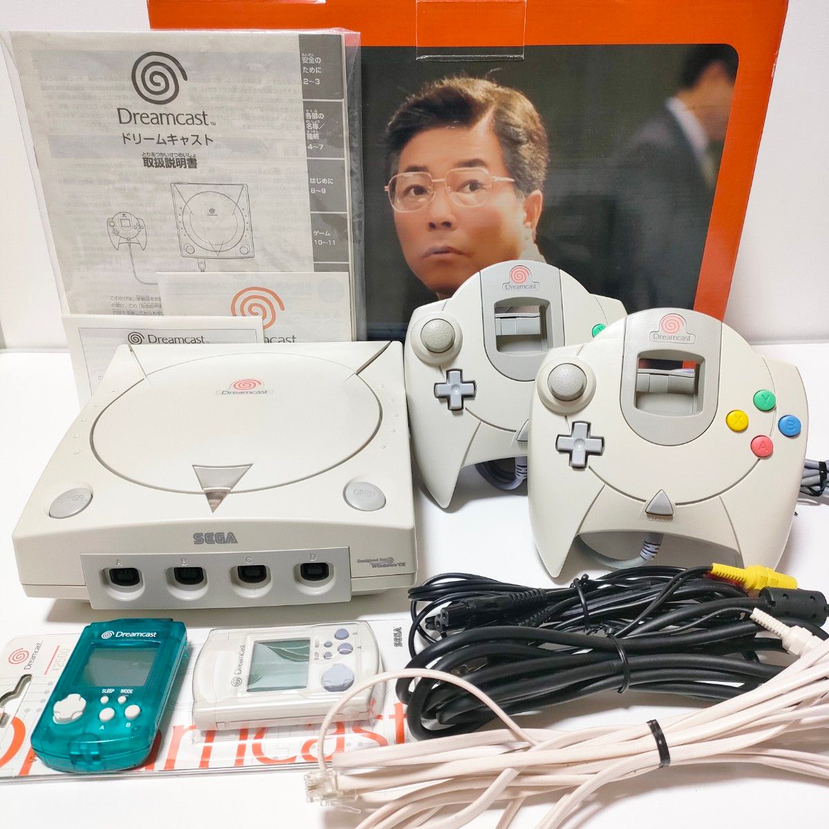 ★最终降价★ DC 世嘉土星 HKT-3000 汤川专务 主机+2个控制器+2个视觉记忆卡