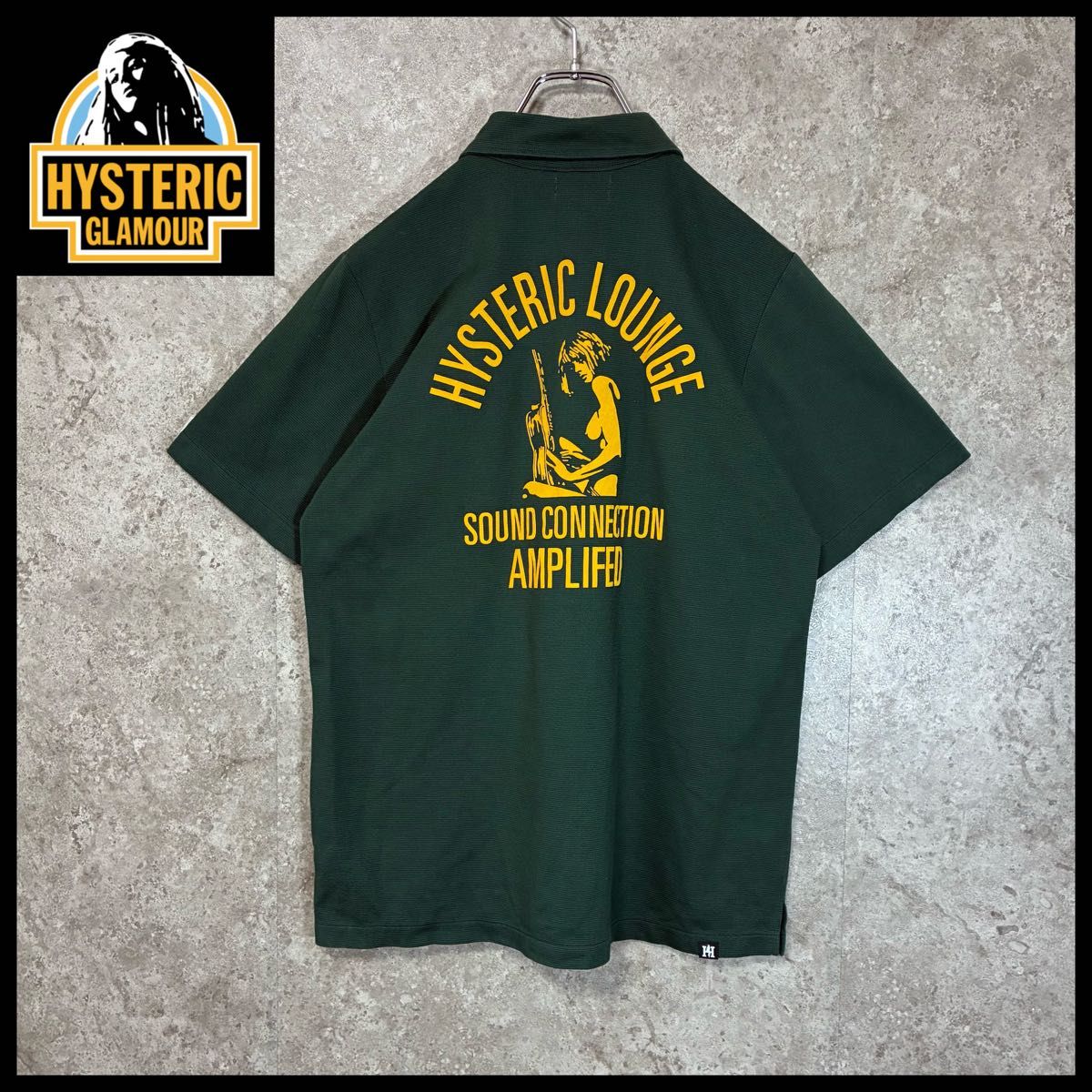 ヒステリックグラマーポロシャツレディース緑ヒスガールY2K M美品HYSTERIC GLAMOUR