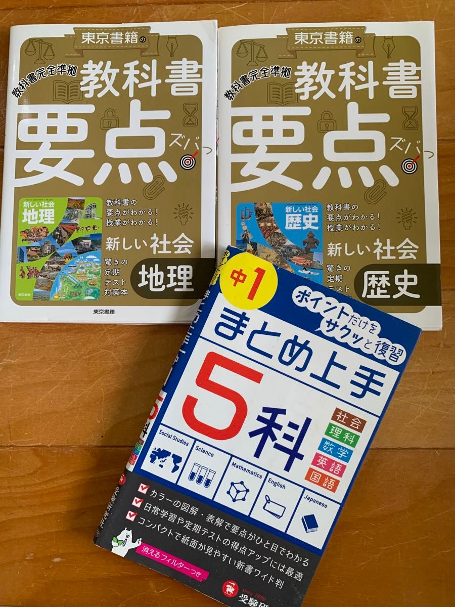 教科書要点ズバっ 新しい社会 歴史　地理　東京書籍　2冊セット