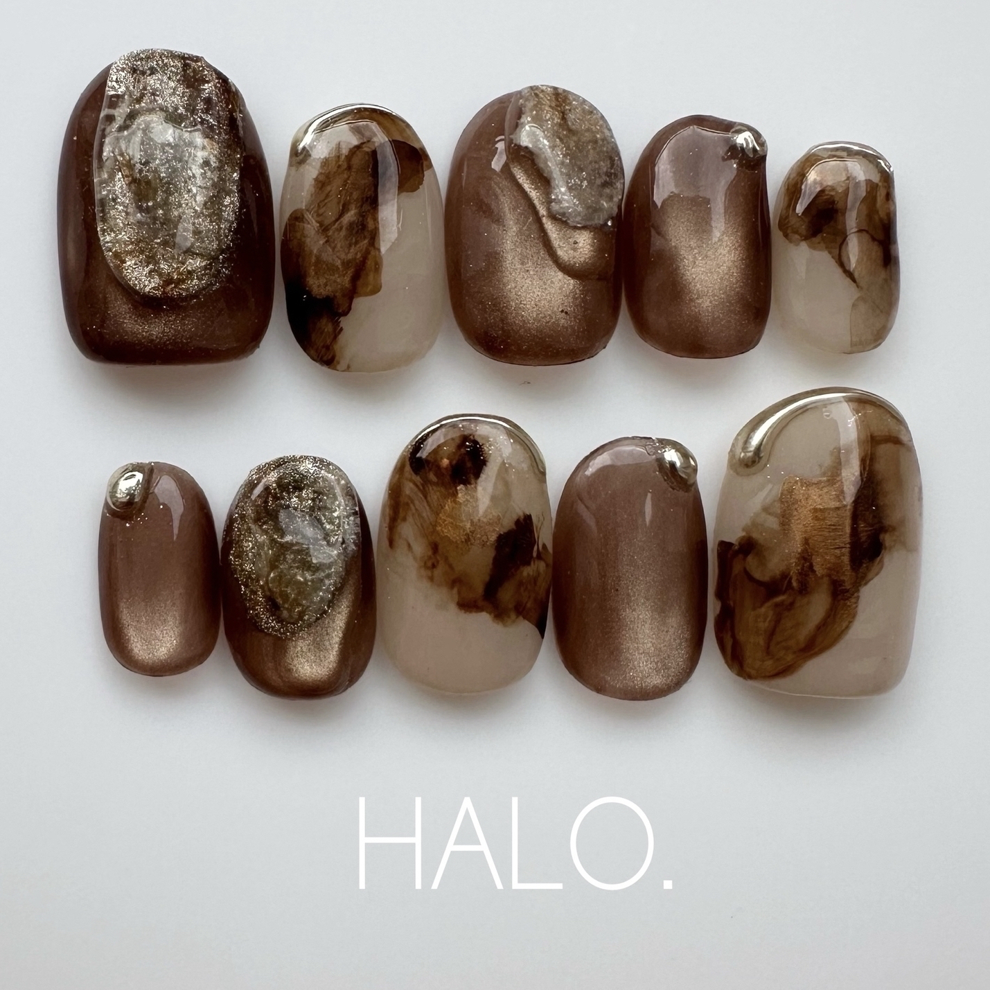 Popular No.1 🙌【 No.06 Autumn Drizzle -Akishigure- Autumn Brown Nuance Nail Tips Ink Nail Brown Nail Autumn Nail Winter Nail Autumn Winter