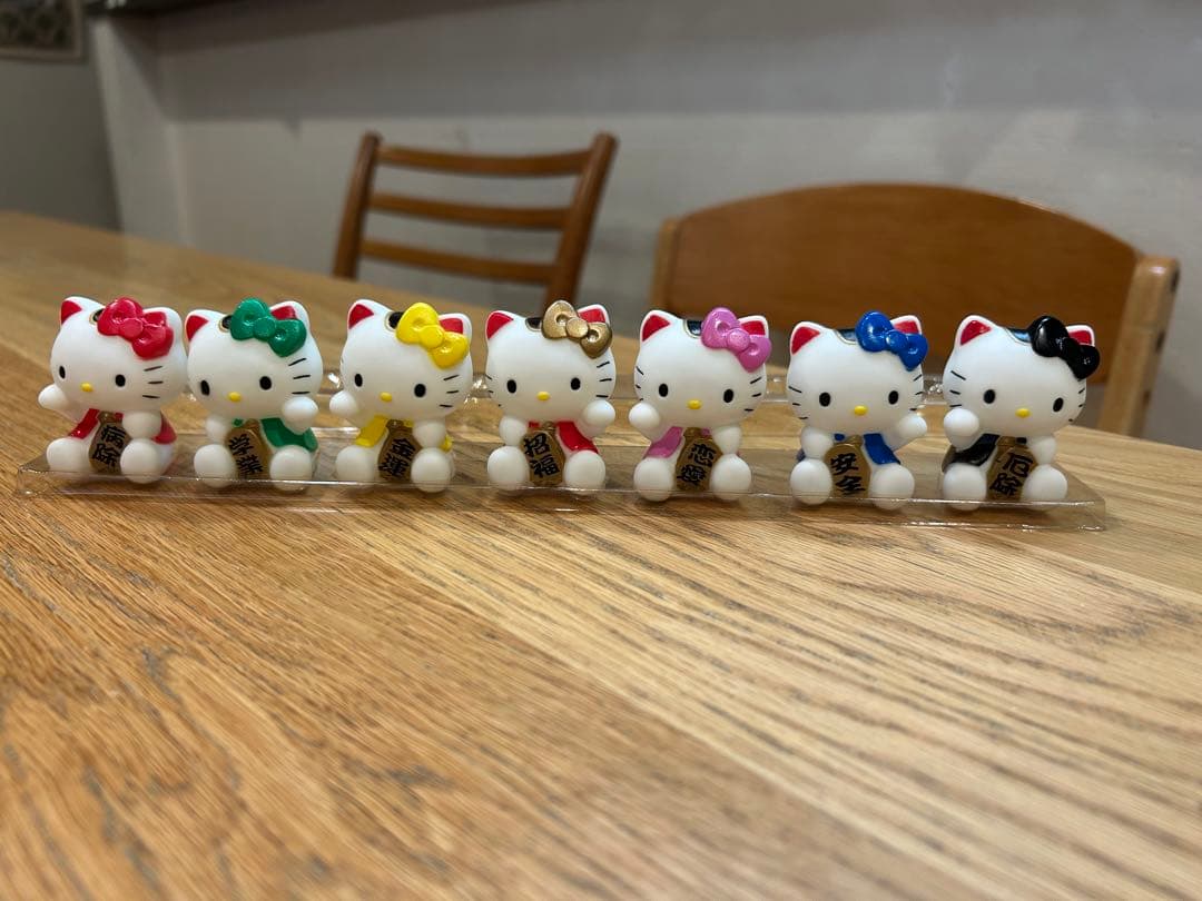 Hello Kitty Seven Lucky Gods Cat Mascot 7-Piece Set Sanrio Soft Vinyl Good Luck Charm