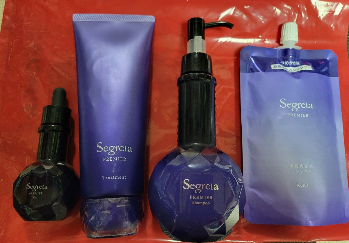 Segreta premium浓缩美容液洗发水护理油4点套装