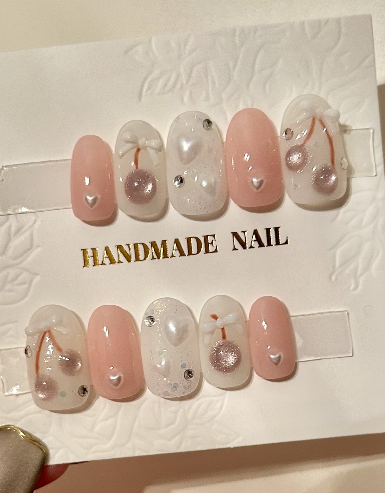 [New] Short Oval Cherry Nails Heart Nail Tip