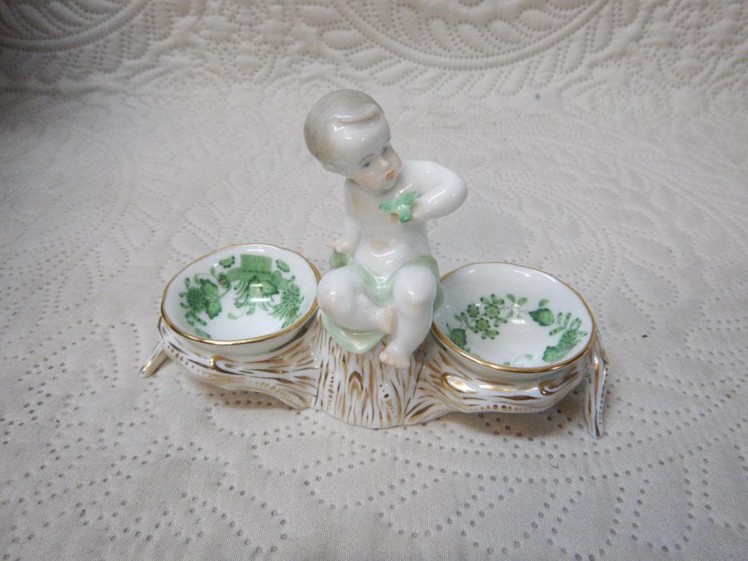 Herend Indian Blossoms Angel Seller Trinket Tray