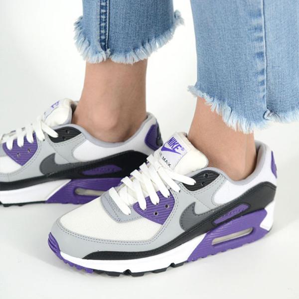 WMNS NIKE AIR MAX 90 女士耐克 Air Max 女式运动鞋 白灰色 dh8010-110