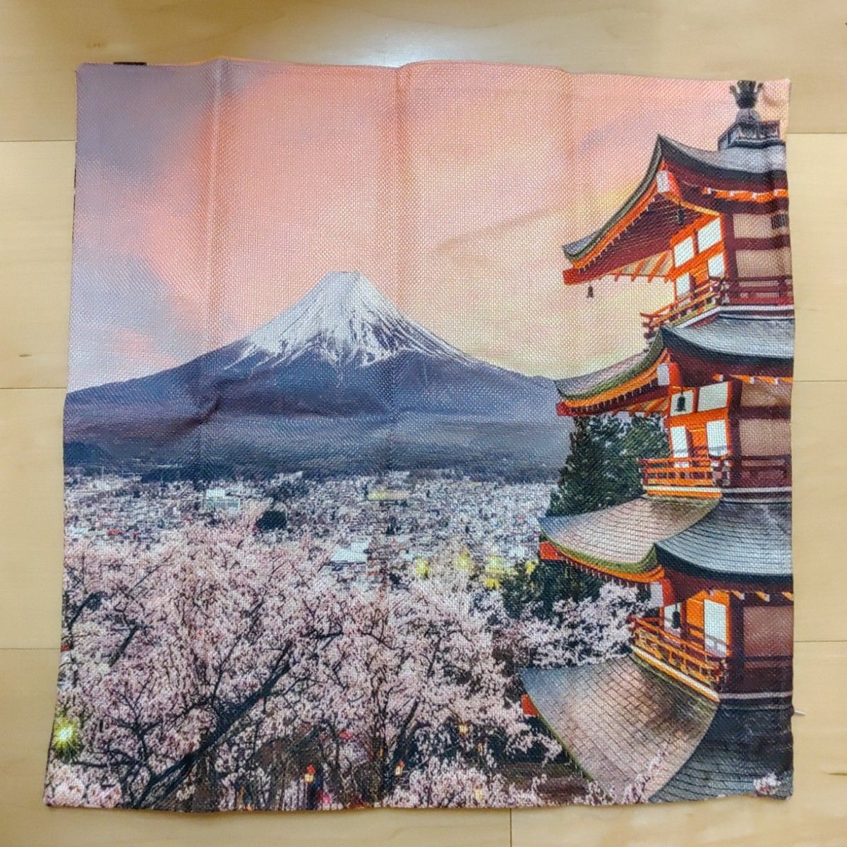 クッションカバー  1枚  日本  景色    和風  43×43cm  和柄  桜  日本風  おしゃれ