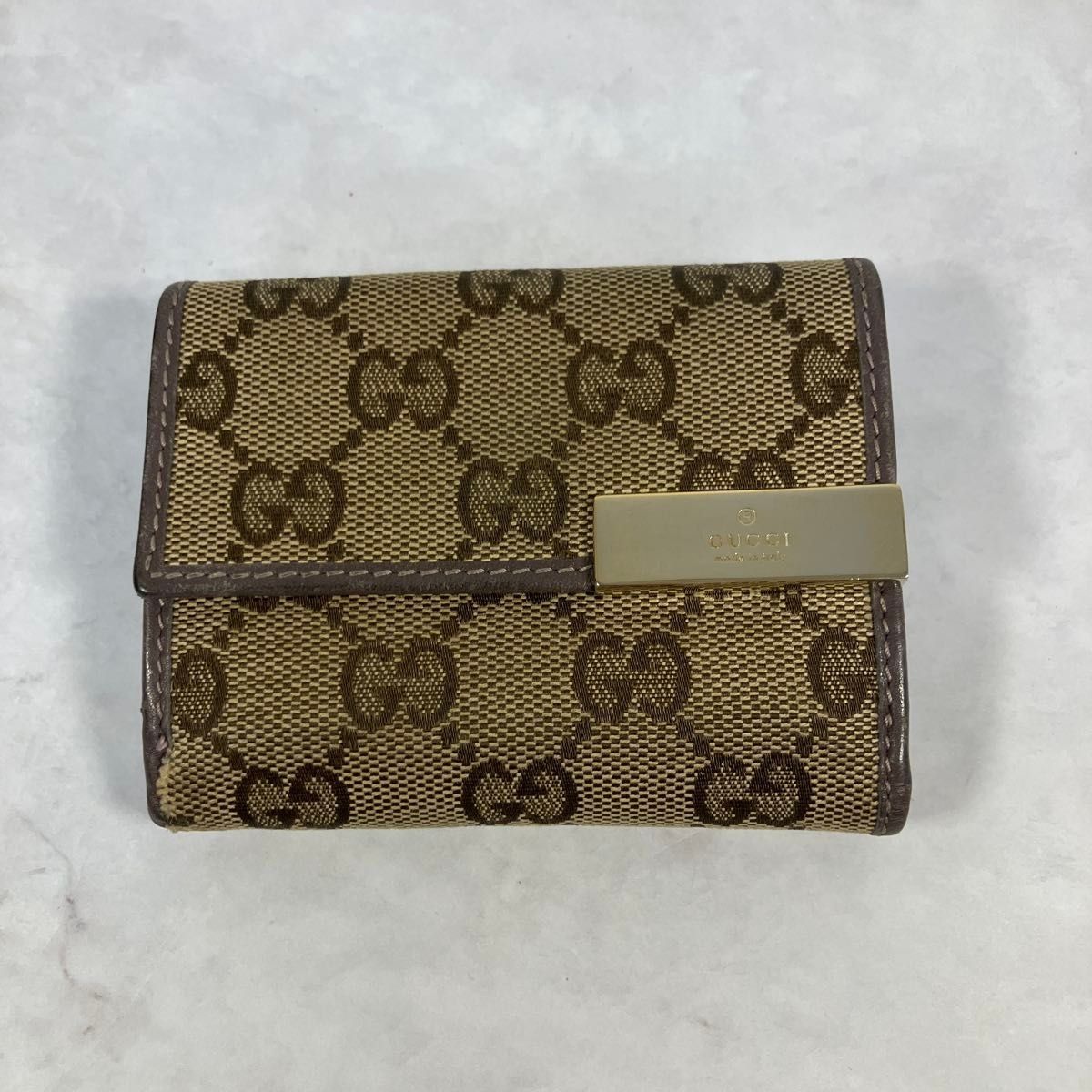 GUCCI Gucci GG Canvas Double Fold Wallet Compact
