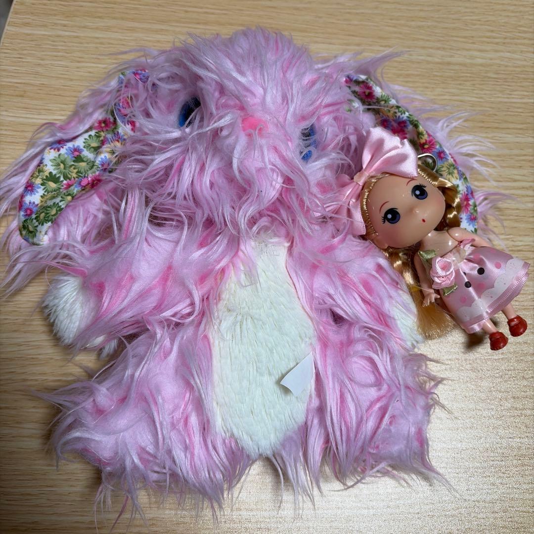 兔子毛绒玩具 娃娃钥匙扣 2件套 花耳