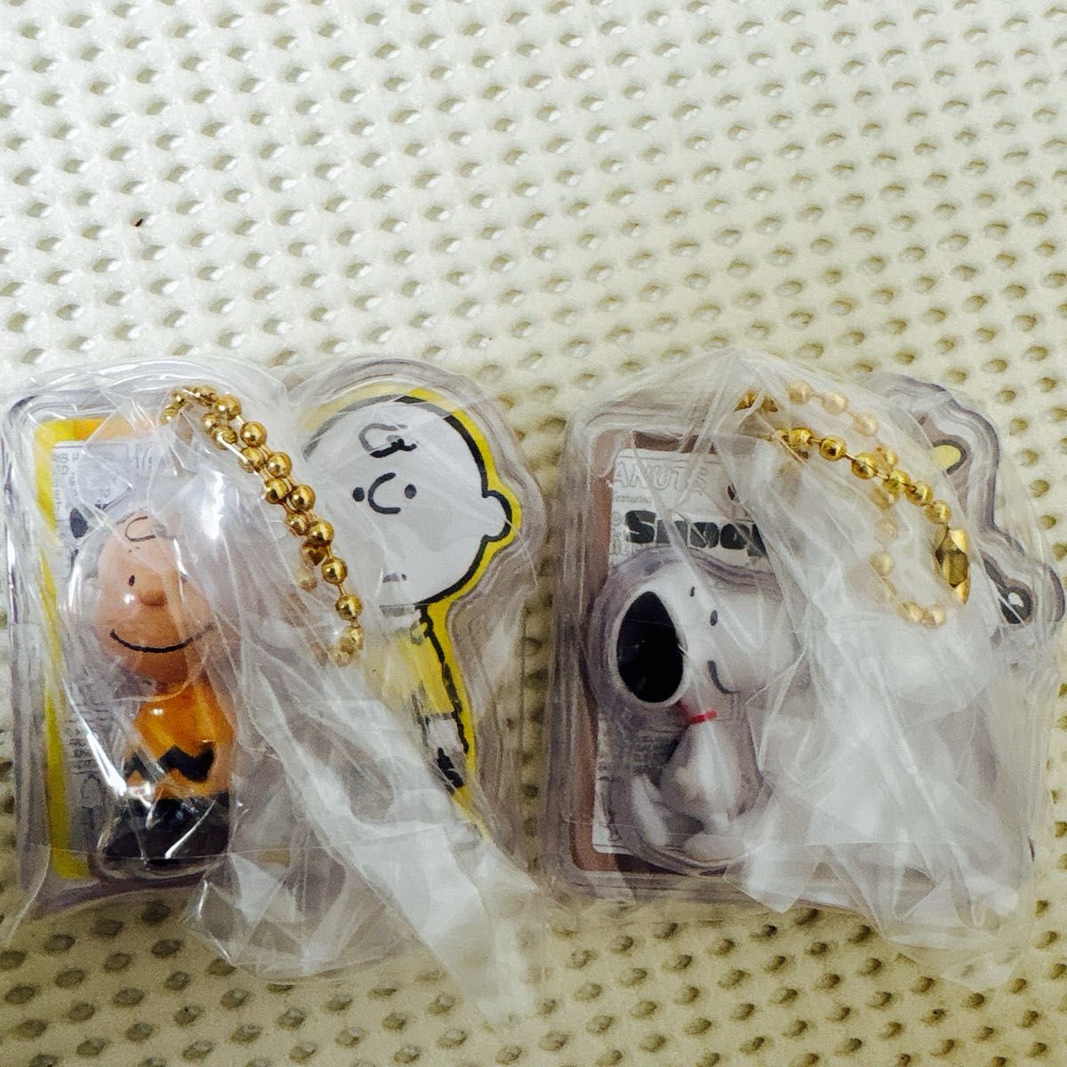 PEANUTS Snoopy Charlie Brown Package Charm Figure Set of 2