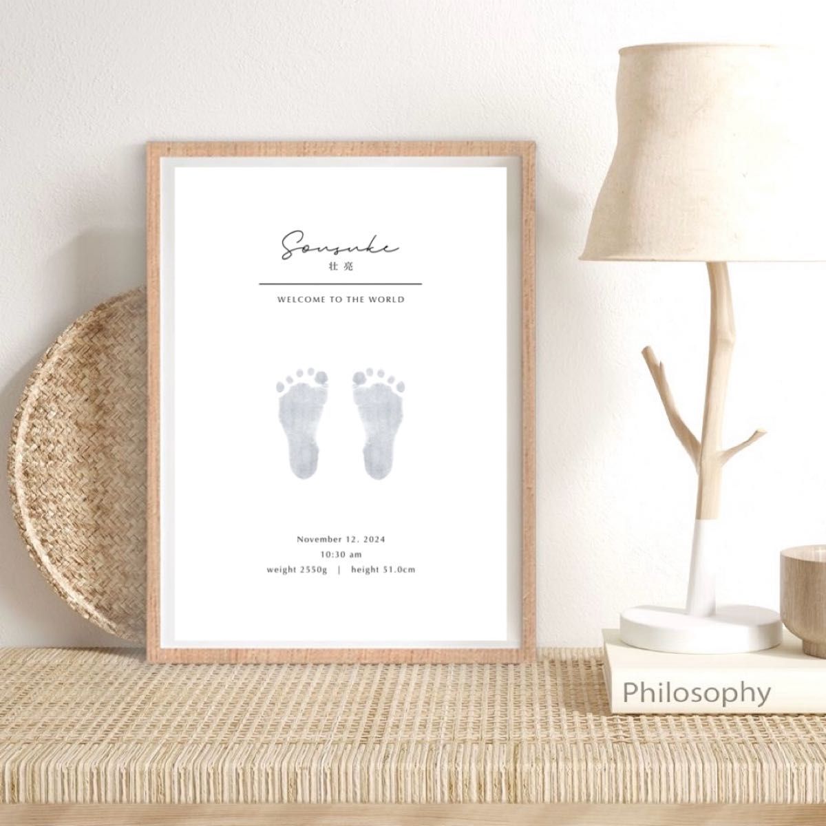 [Set of 2] Naming Book Bills Footprint Birthday One Year Old Half Birthday