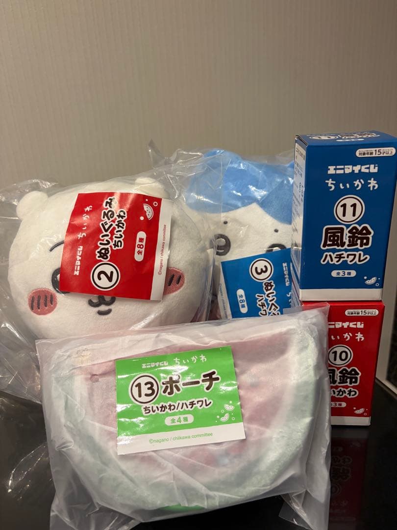 Chiikawa 扭蛋 八分猫 风铃 钱包 毛绒玩具 5件套
