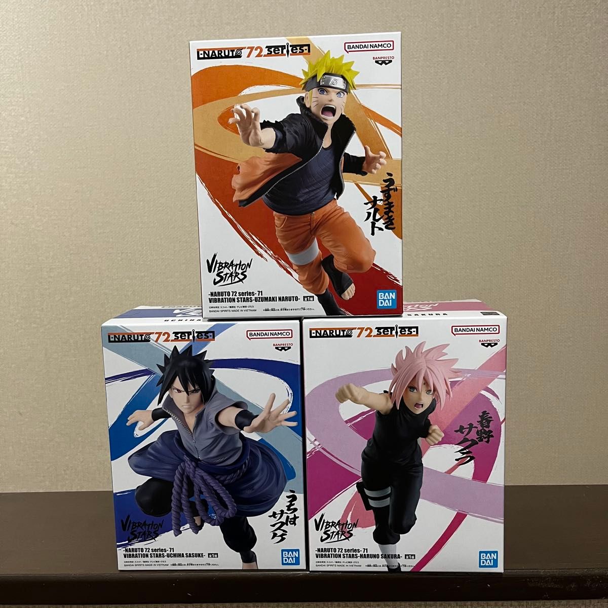 NARUTO VIBRATION STARS 72 series フィギュア 3種セット ナルト サスケ サクラ