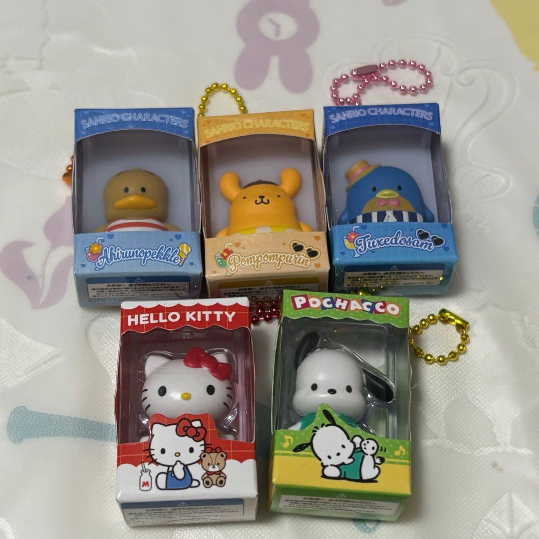 Sanrio Characters Mini Figure Keychain 5-Piece Set