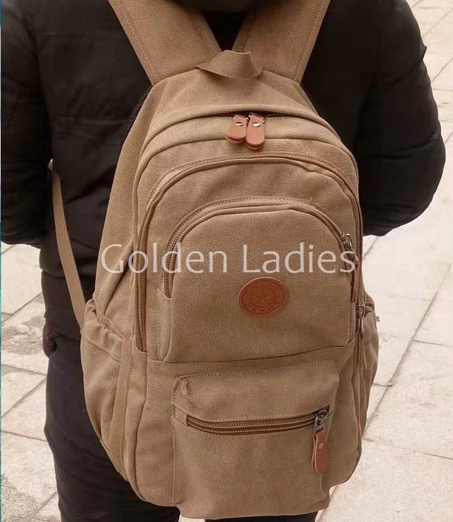旅行背包。帆布休闲双肩包【灰色】旅行单肩包 男士包 帆布 男女通用