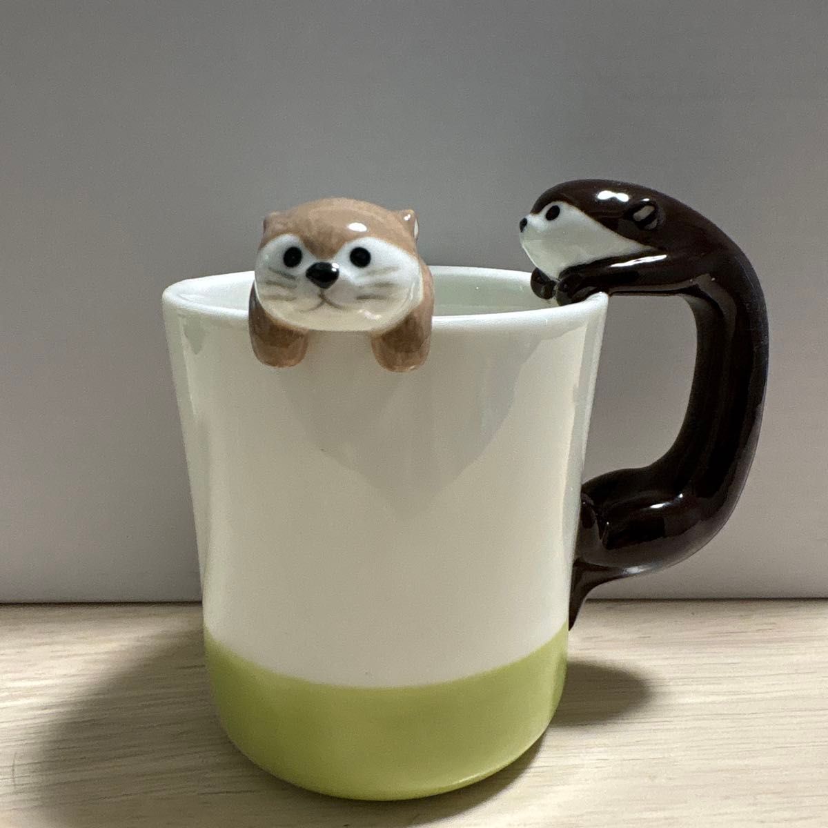 水獭马克杯 陶瓷材质 附立体摆件 咖啡杯