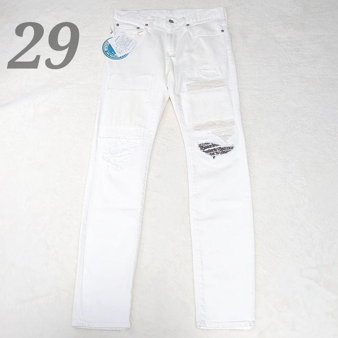 Tagged HYSTERIC Glamour Hysteric Glamour 02201AP01 White White Patchile Makeup Skinny 29