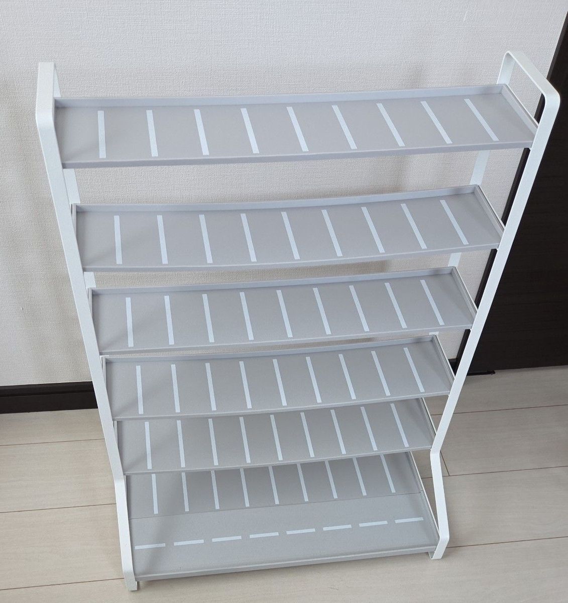 Yamazaki Business Tower Mini Car & Rail Toirac White Six-stage Storage Shelf