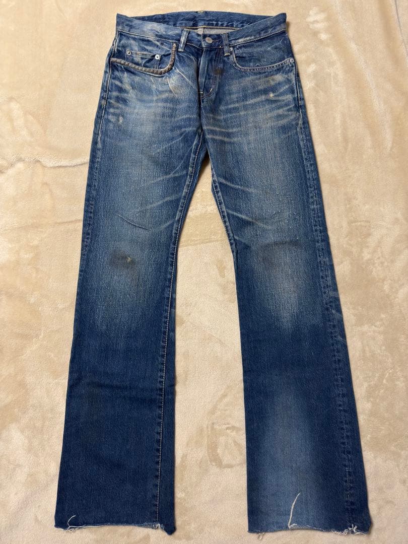 未使用稀有HYSTERIC GLAMOUR靴子切割牛仔布28