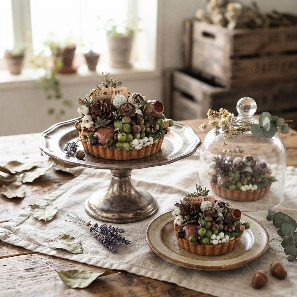 Petite・Foret ~tarte aux noix~ 干燥植物花环 秋季花环 万圣节