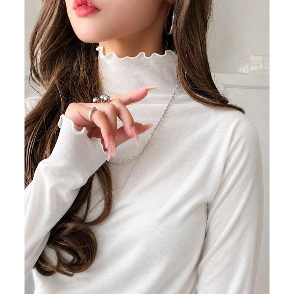 tシャツ ちょこっと甘魅せ。2wayメロウシアー素材トップス レディース