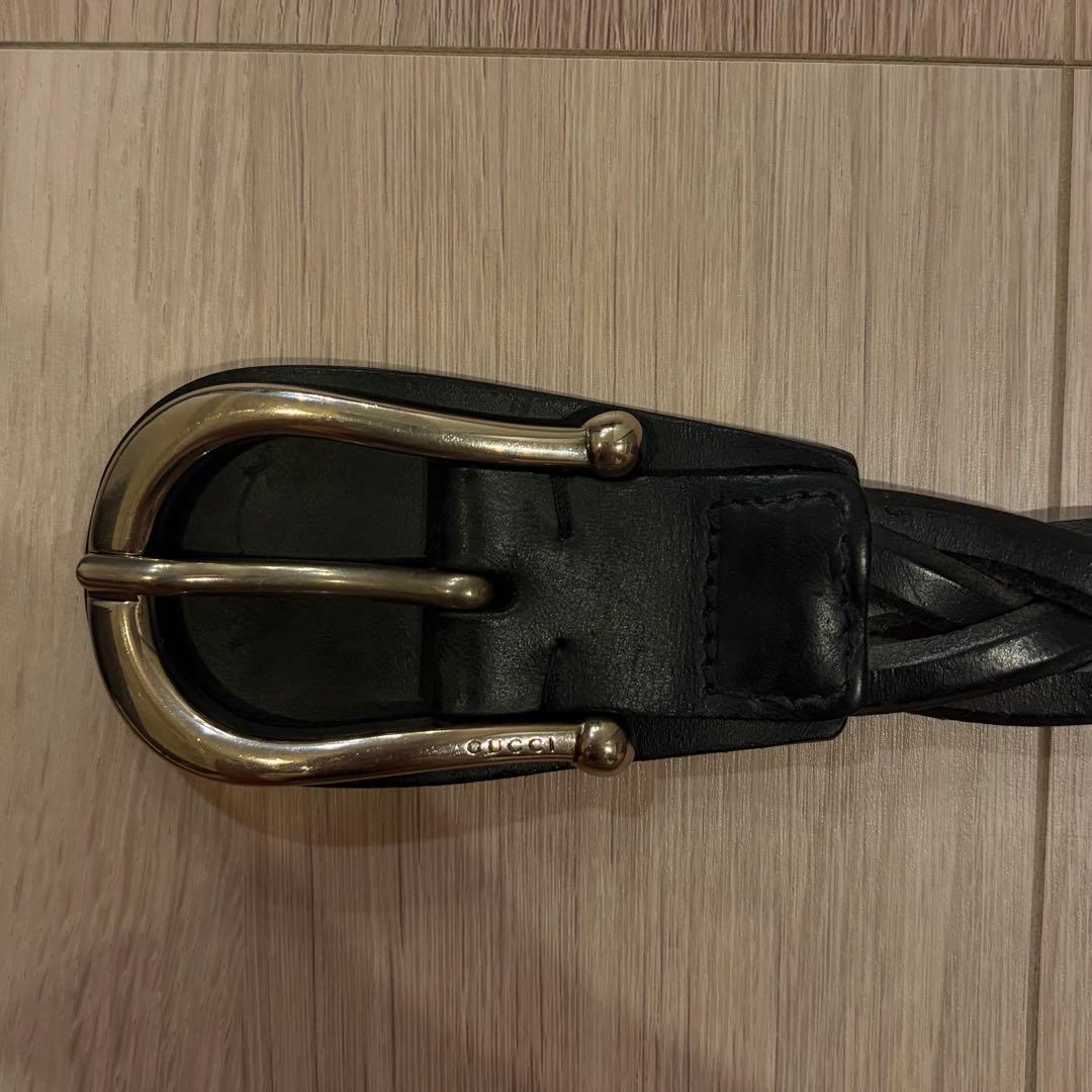 古驰皮革编织腰带 GUCCI 复古