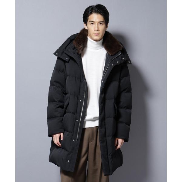羽绒服 羽绒 “西川羽绒(R)” 仿皮草领 绒面长款羽绒 男士