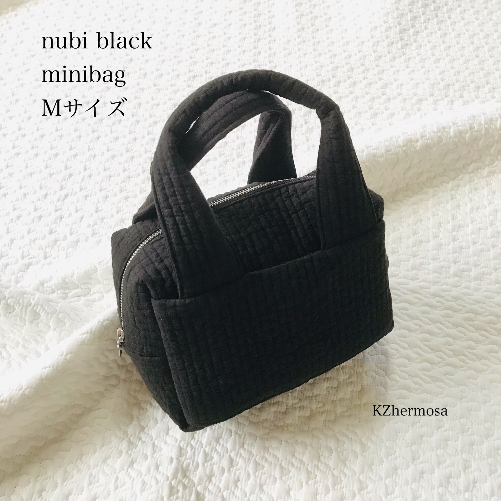 M号 nubi黑色迷你包 手柄较粗版 绒面迷你包 妈咪包迷你 绒面包 迷你包 尿布袋 妈咪包