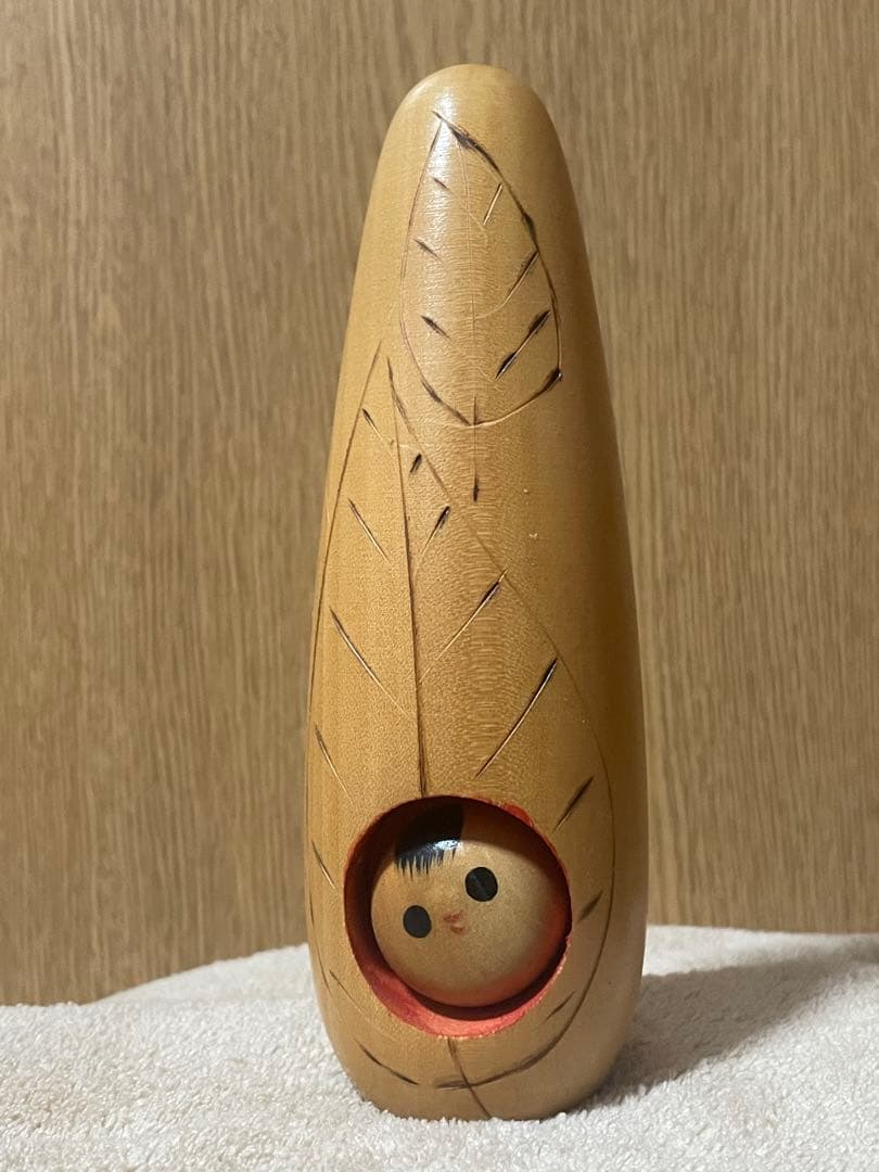 木の葉と童子 木製人形 こけし はじめ工房 大江昭