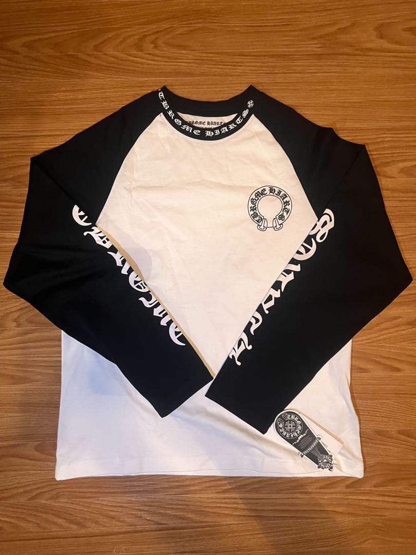 海外限定 CHROME HEARTS 长袖圆领T恤 白色 黑色 S码