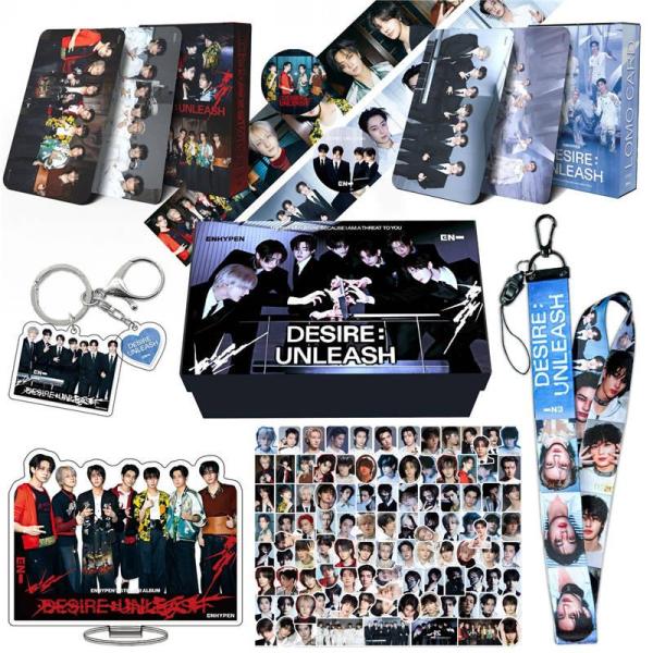 ENHYPEN周边礼品盒 照片卡 Bad Desire 录音带套装 唱片卡 ENHYPEN 照片 照片卡 K-POP 韩国 钥匙扣 挂绳 贴纸套装
