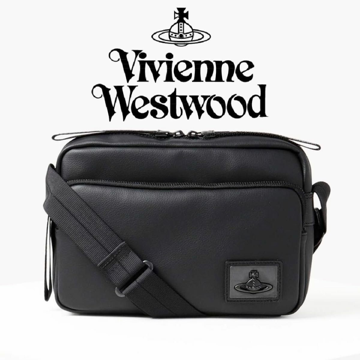 Vivienne Westwood 单肩包 皮革 圆环标志 黑色