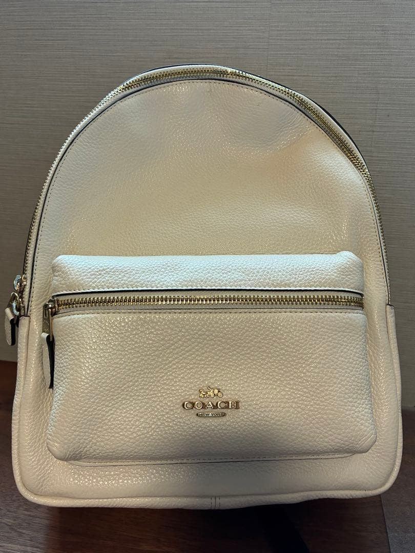 全新 COACH 柯尔驰 皮革双肩包 象牙色 双肩背包