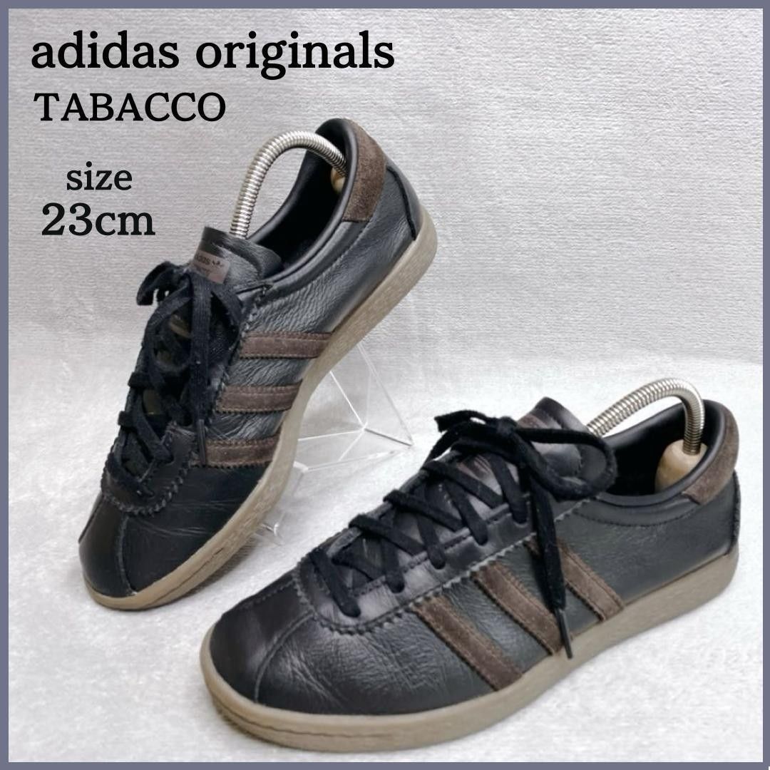 【美品】 アディダス adidas originals TOBACCO タバコ 23cm ブラック レザー