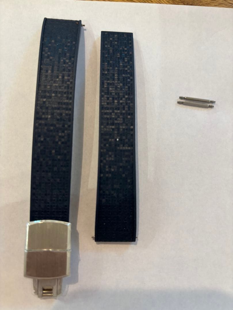 Unused rubber strap for wristwatches, 18mm, navy blue, with D‑buckle