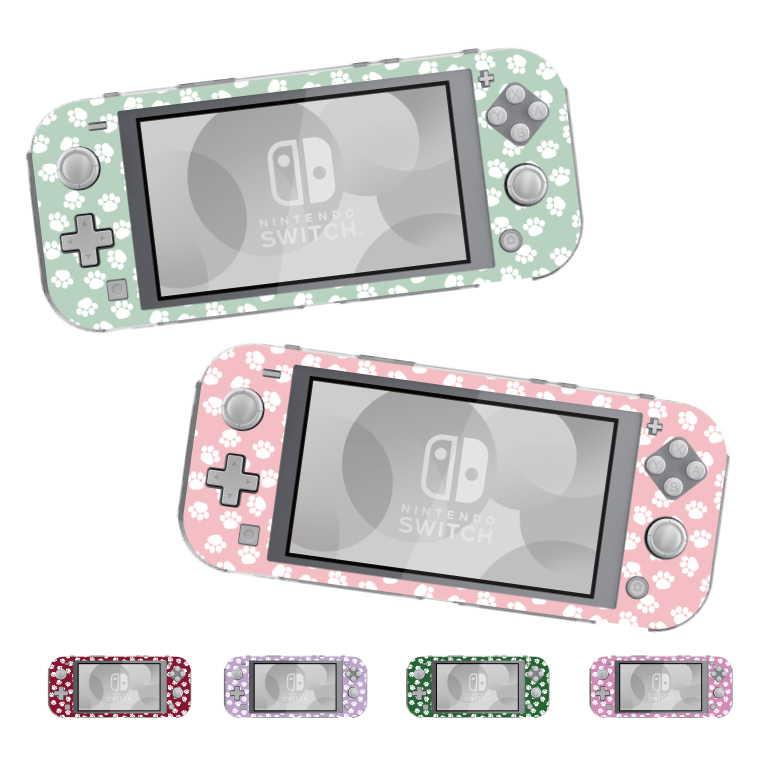Nintendo Switch Lite外壳盖开关灯灯可爱时尚大人儿童儿童玩具游戏小狗足迹色彩鲜艳