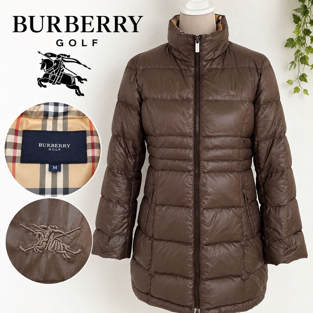BURBERRY GOLF 巴宝莉 诺瓦格纹 羽绒服 羽绒夹克 棕色 女士M码