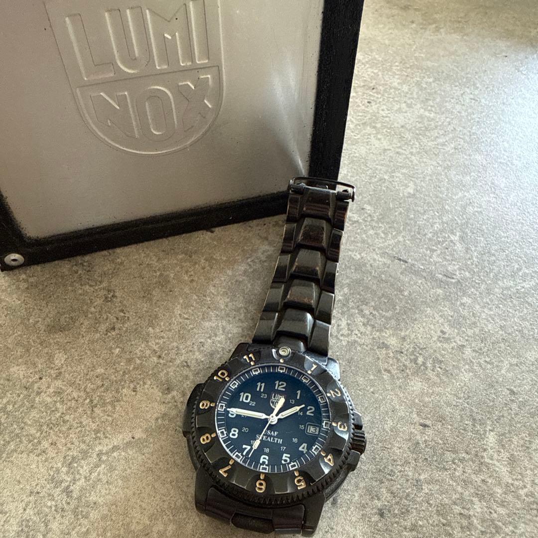 LUMINOX 3402 F-117 NIGHTHAWK蓝色反光盒保修卡