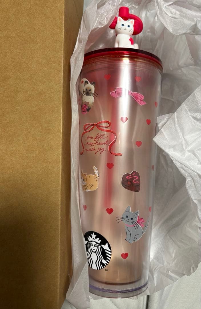 Starbucks Valentine's Limited Edition Tumbler with Straw, Cat