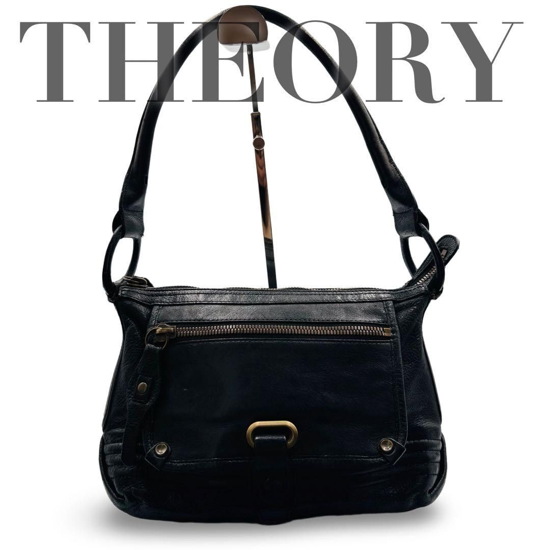Theory handbag shoulder bag leather black logo crossbody y2k mini bag daily