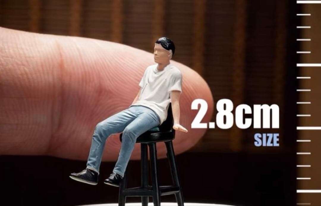 1/64 Scale Male Sitting Figure Miniature - Chair Not Included 044