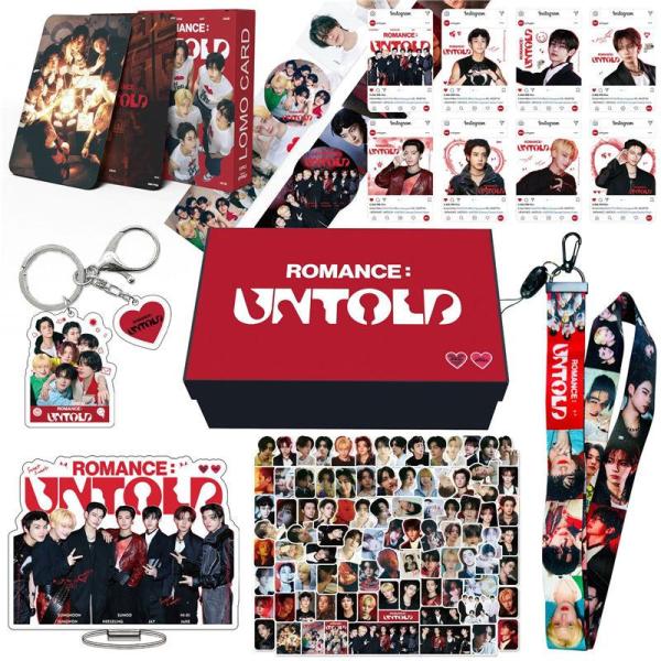 ENHYPEN周边礼品盒 照片卡 ROMANCE : UNTOLD 录音带套装 唱片卡 ENHYPEN 照片卡 K-POP 钥匙扣 挂绳 贴纸套装
