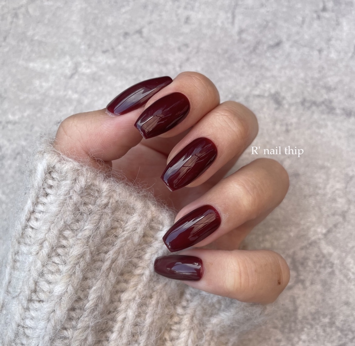 Popular No. 1 ♡ Bordeaux Solid Color Nail Tip